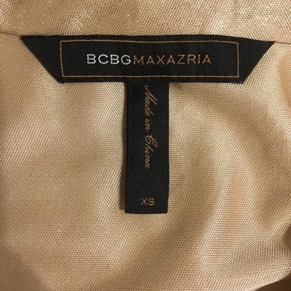 BCBGMAXAZRIA GOLD METALLIC JERSEY REVERSIBLE DRESS Size XS - Picture 13 of 16